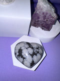 Snowflake Obsidian Puff Heart (Large) - SMILE EMPOWERMENT Snowflake Obsidian Puff Heart (Large) SMILE EMPOWERMENT SMILE EMPOWERMENT