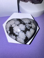 Snowflake Obsidian Puff Heart (Large) - SMILE EMPOWERMENT Snowflake Obsidian Puff Heart (Large) SMILE EMPOWERMENT SMILE EMPOWERMENT