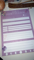 Notepad purple white notebook pad manifesting journal daily journaling motivation inspiration